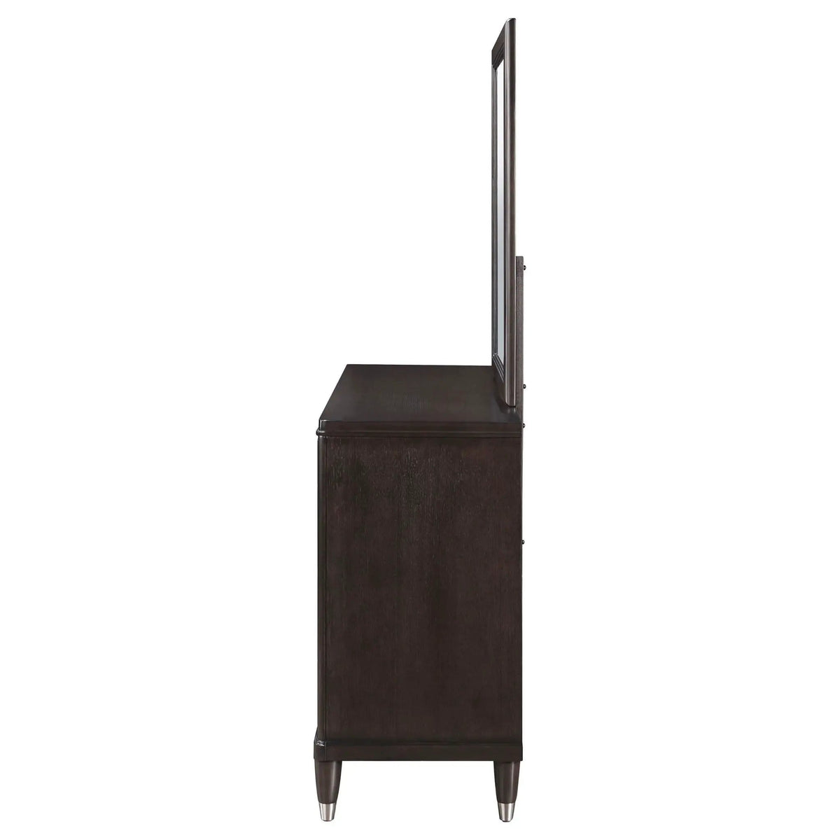 Emberlyn 6-drawer Dresser with Mirror | 64.25 x 20 x 76.75 in | Velvet & Wood | Brown