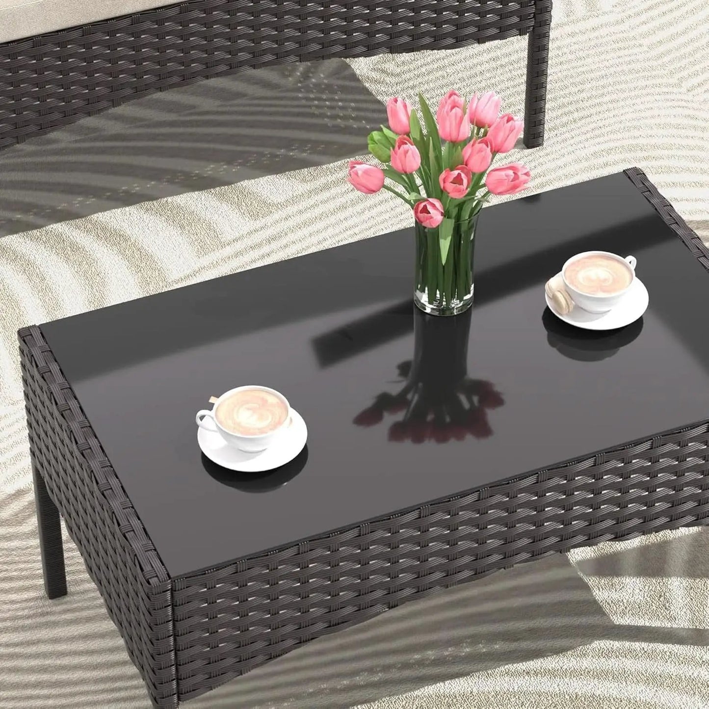 Stylish Four-Piece Outdoor Patio Furniture Set with Cushions from PriceLows™