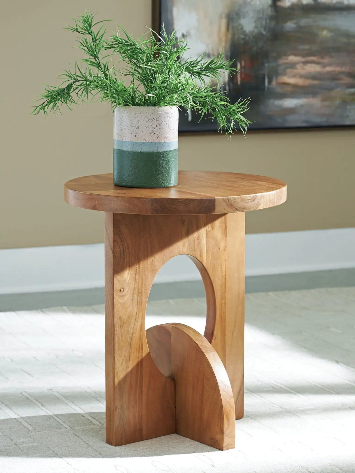Hollbourne Accent Table | 19.75 x 19.75 x 23.38 in | Acacia Wood | Brown