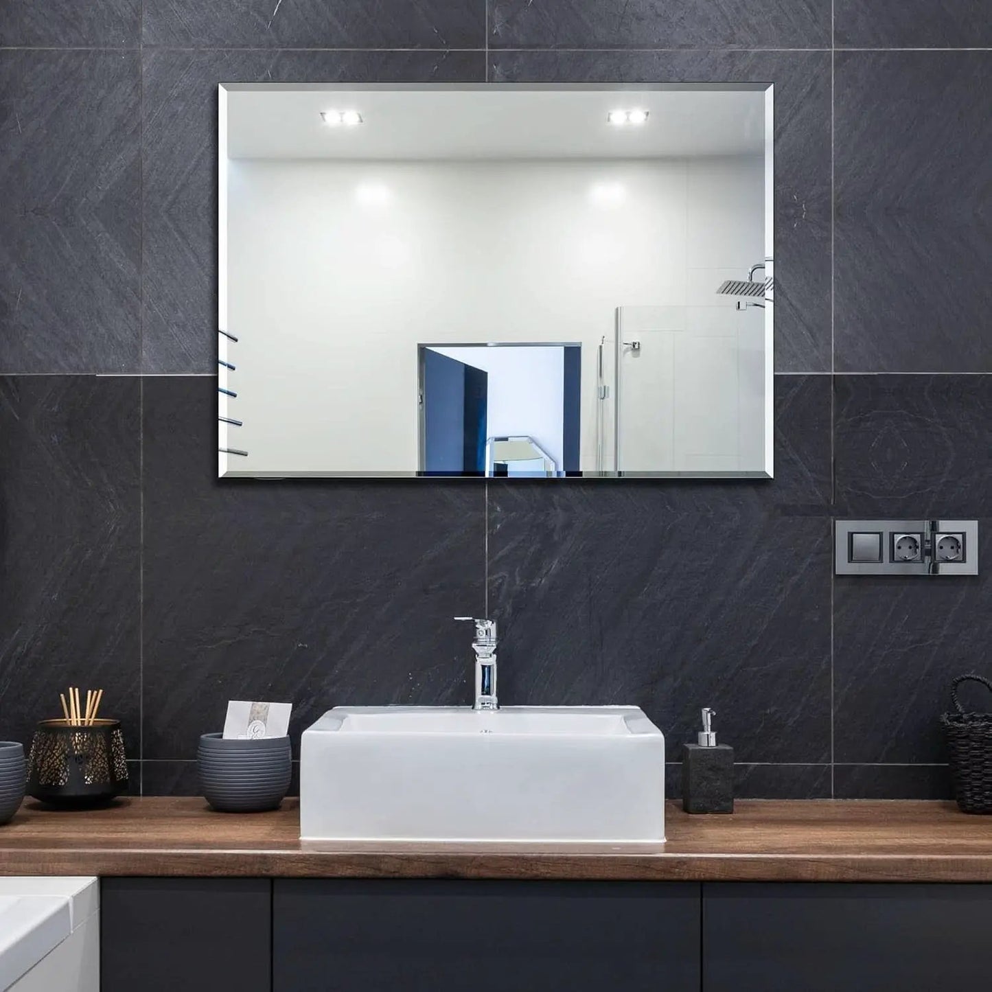 Wall Mirror Frameless 24x32 Bathroom Vanity Decor Accent from PriceLows™