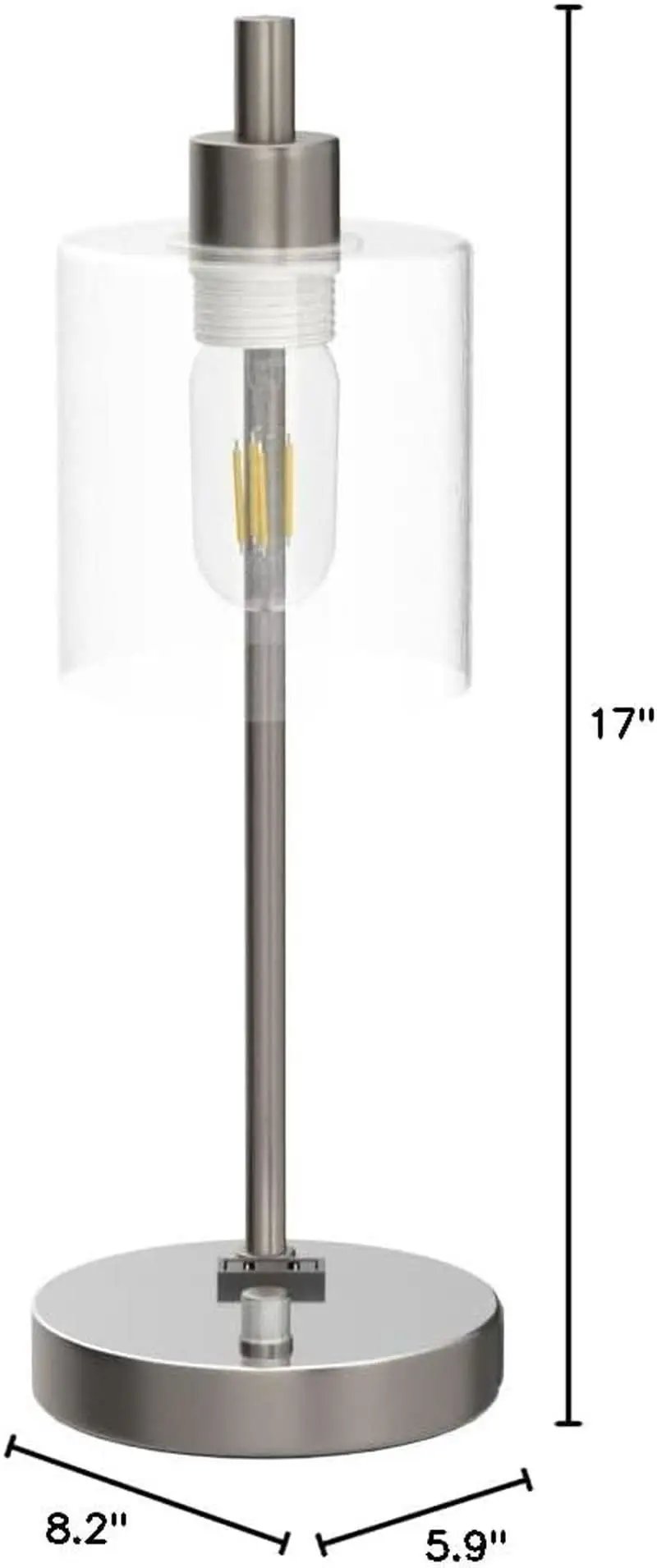 Set Of 2 Industrial Table Lamps With Glass Shade And Stepless Dimming from PriceLows™