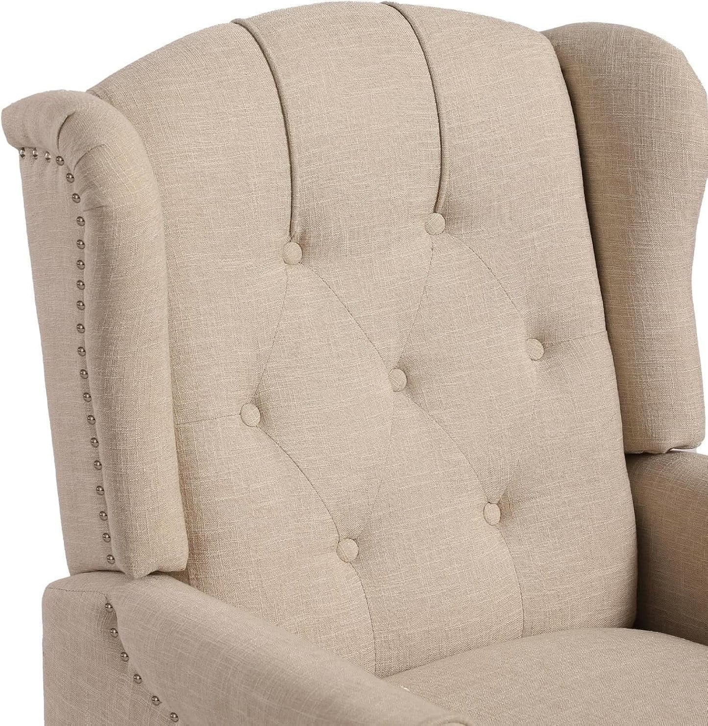 Wingback Recliner Chair With Massage And Heat Tufted Fabric from PriceLows™