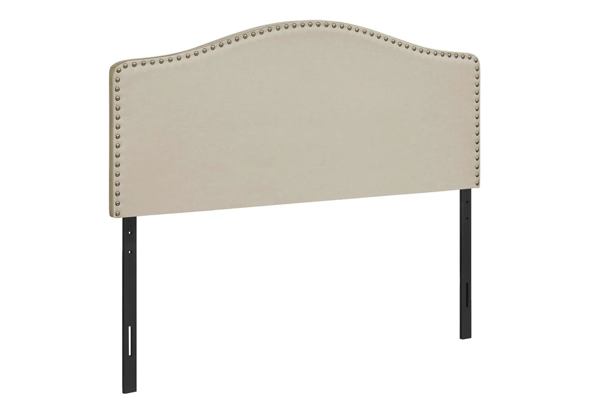 Full Size, Bed Headboard Only, Upholstered, Transitional - | 57.25 x 3 x 50.5 in | Solid Wood & Linen | Beige