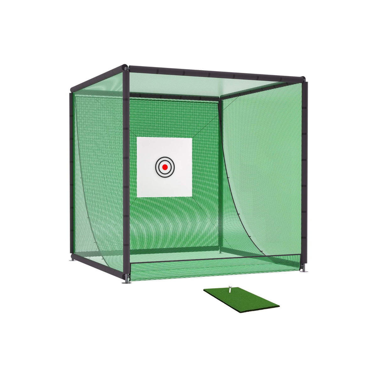 Golf Practice Net Cage | Heavy-Duty Metal Frame | Double Layer Netting | Target Cloth