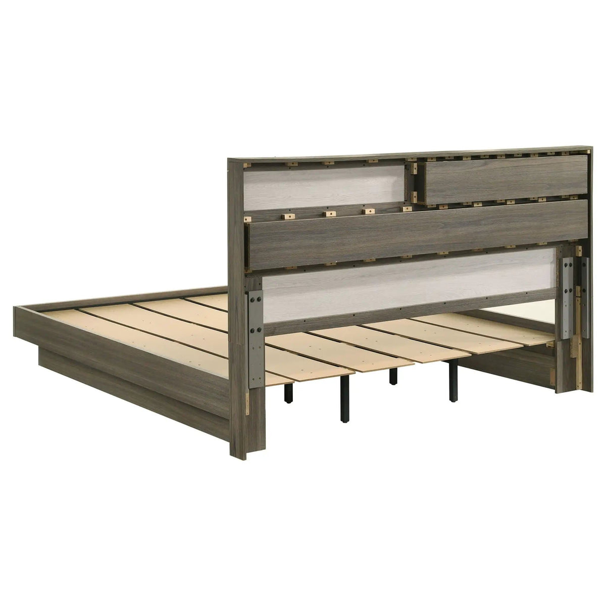 Fenwick 5-piece Eastern King Bedroom Set Grey | 5-Piece Set | Metal & Veneer | Oak