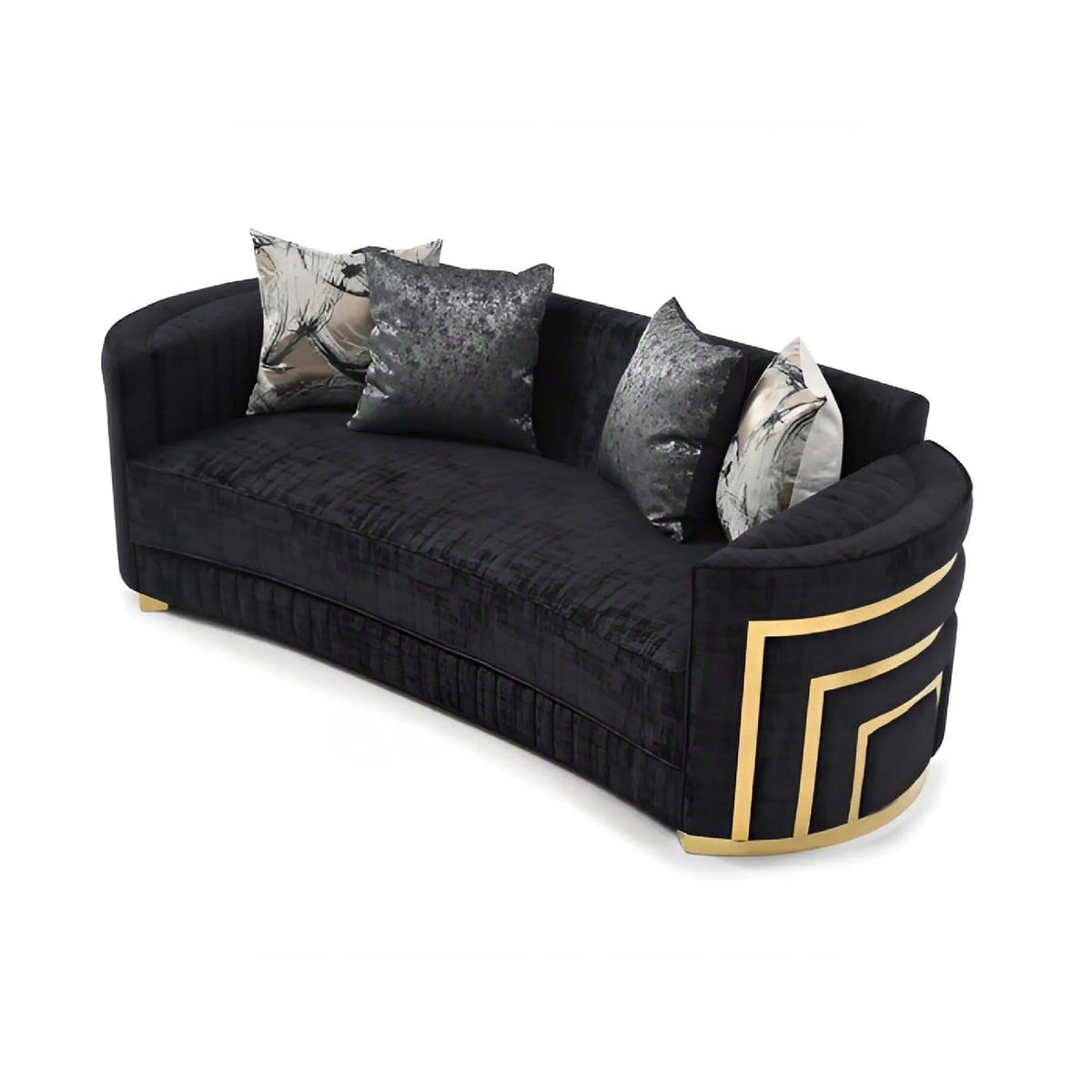 Soledad Sofa With Upholstery And Hued Accents | 91 x 38 x 33 in | Living Room Furniture | Black