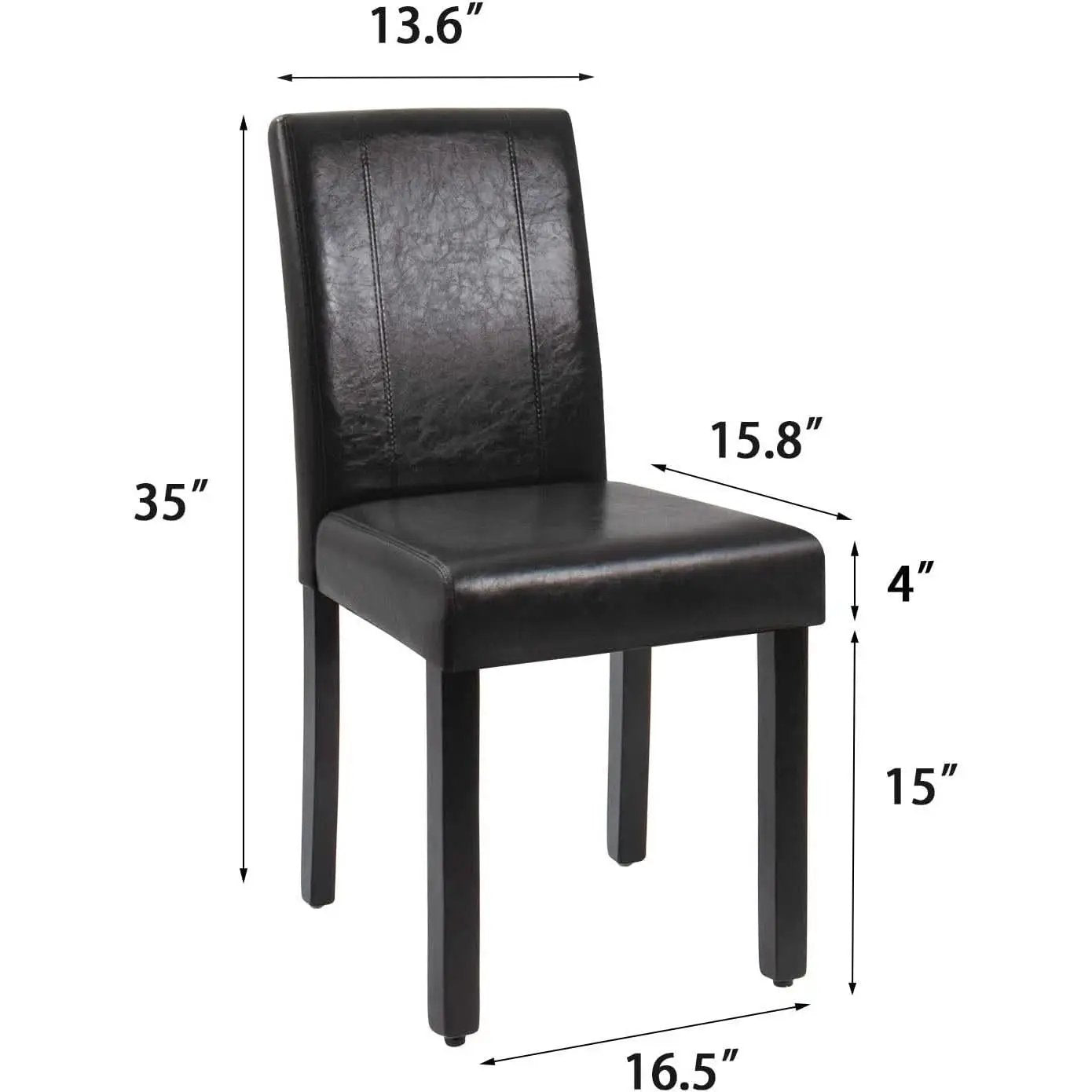 PU Leather Dining Chairs Black Set of 4 Modern Comfort from PriceLows™