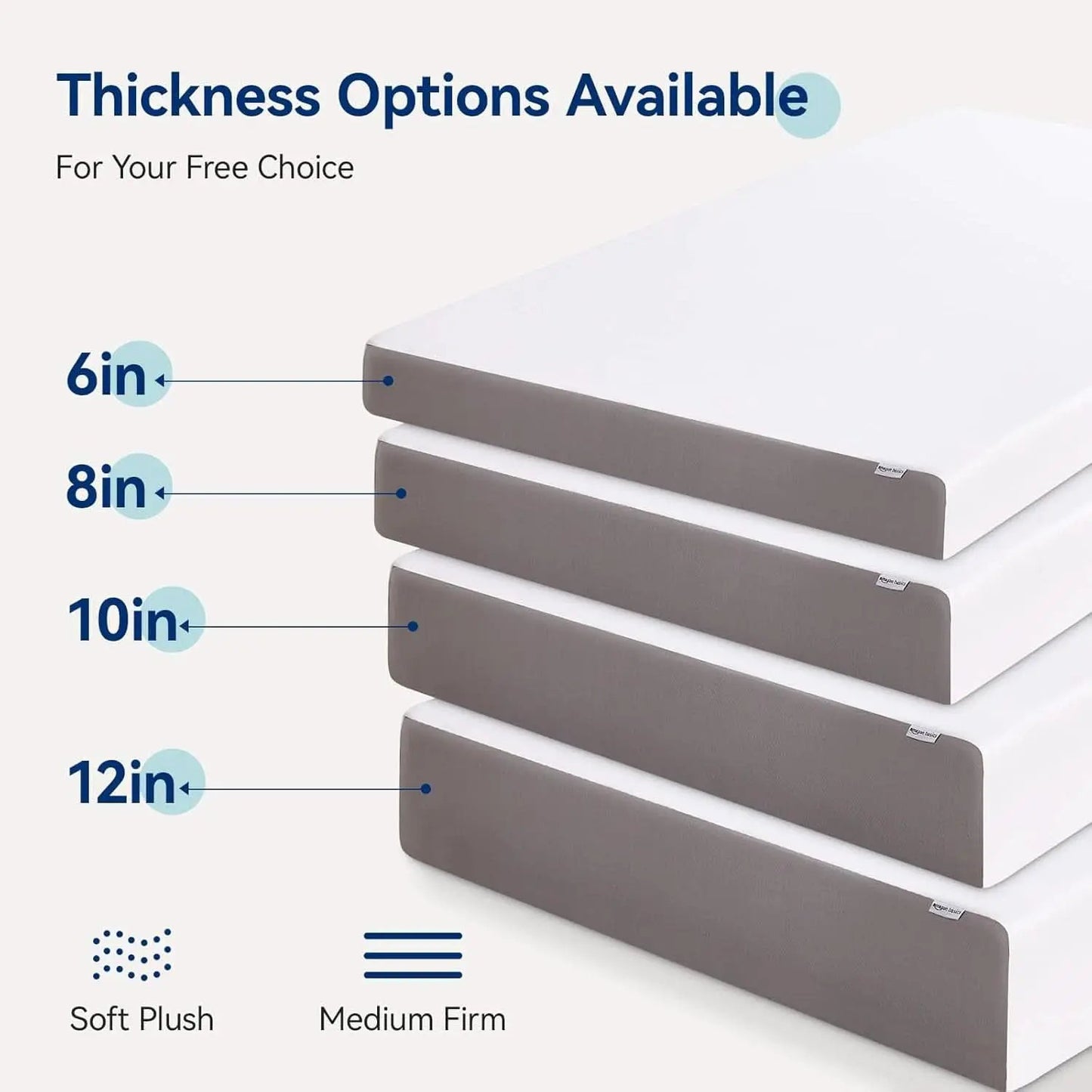 Memory Foam Mattress 12Inch Ultra Soft White Comfort from PriceLows™