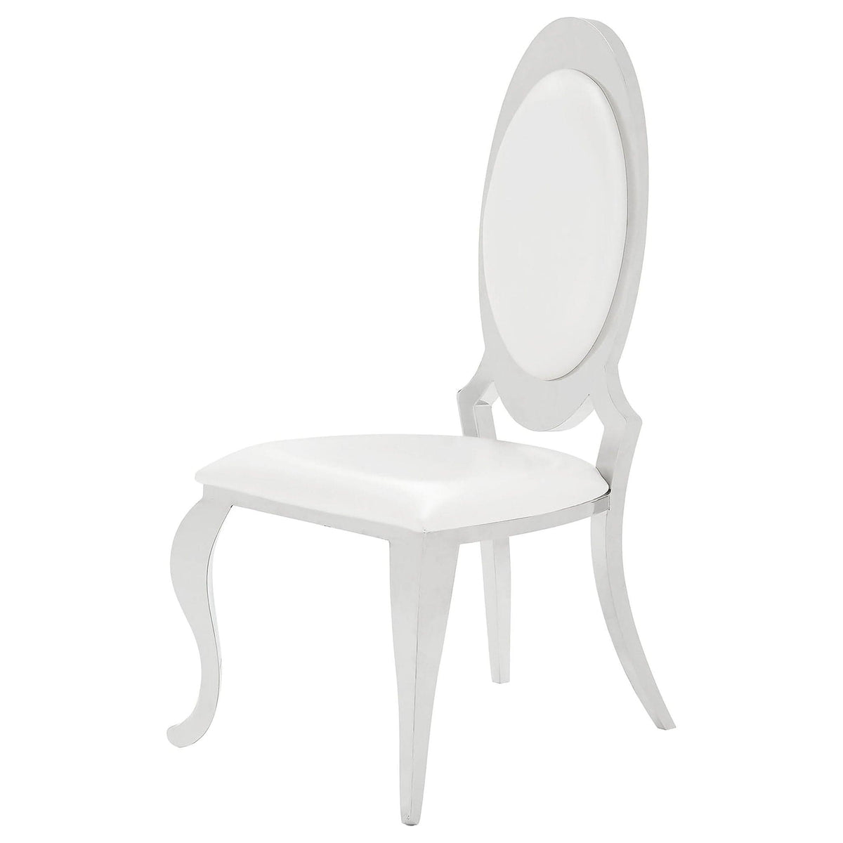 Anchorage Upholstered Dining Chair Cream White (Set of 2) | 22.25 x 27.5 x 44.5 in | Stainless Steel | Dining Room