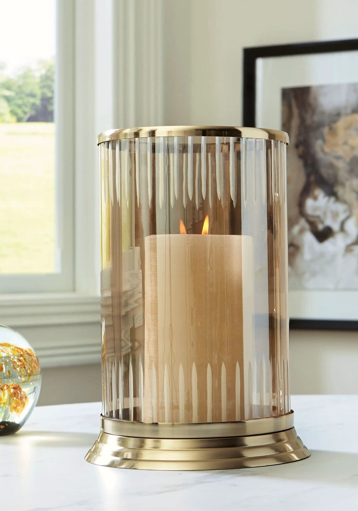 Aavinson Candle Holder | 2 Pieces | Glass & Metal | Home