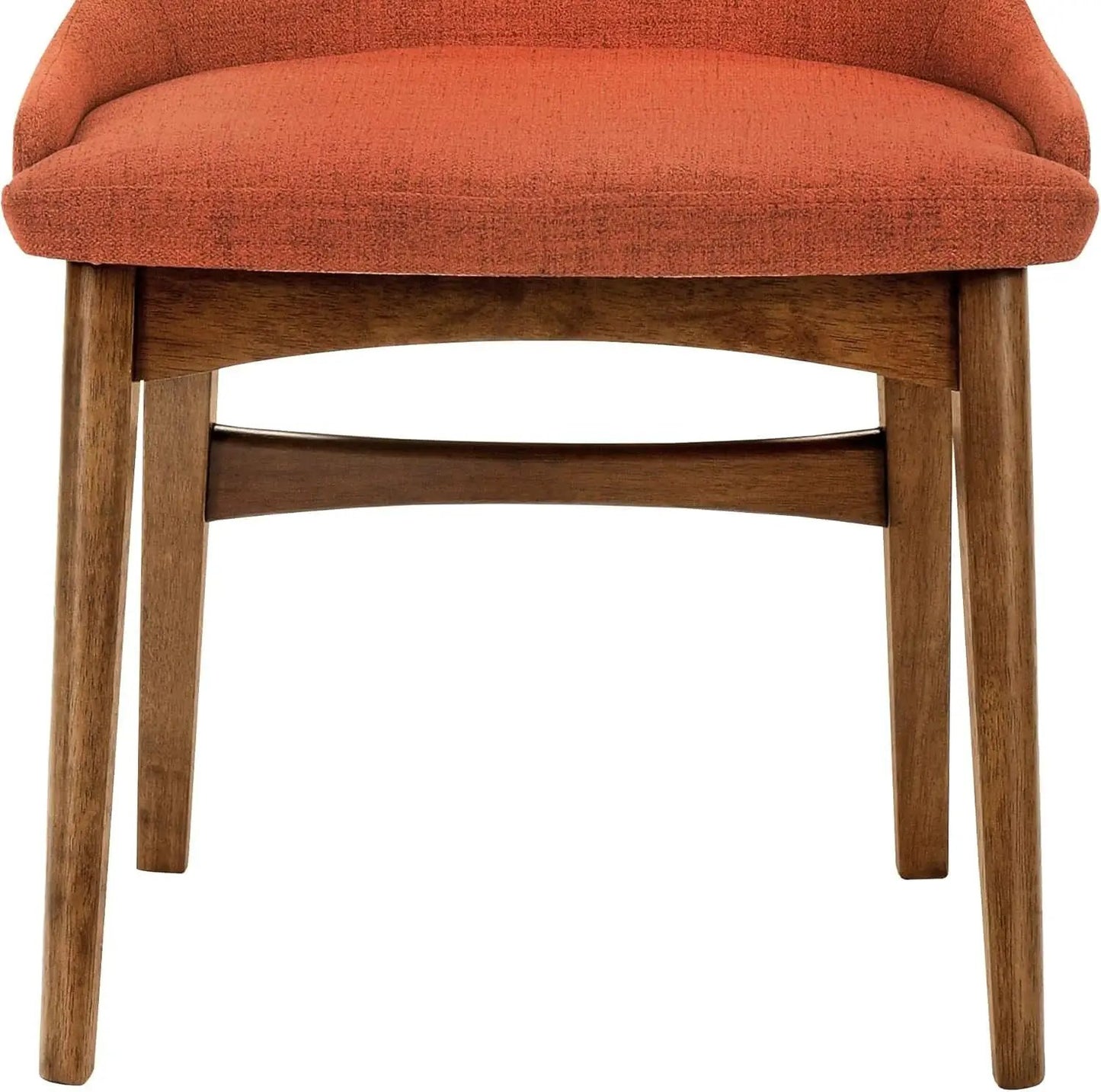Orange Fabric and Walnut Wood Dining Side Chairs Set of 2 from PriceLows™