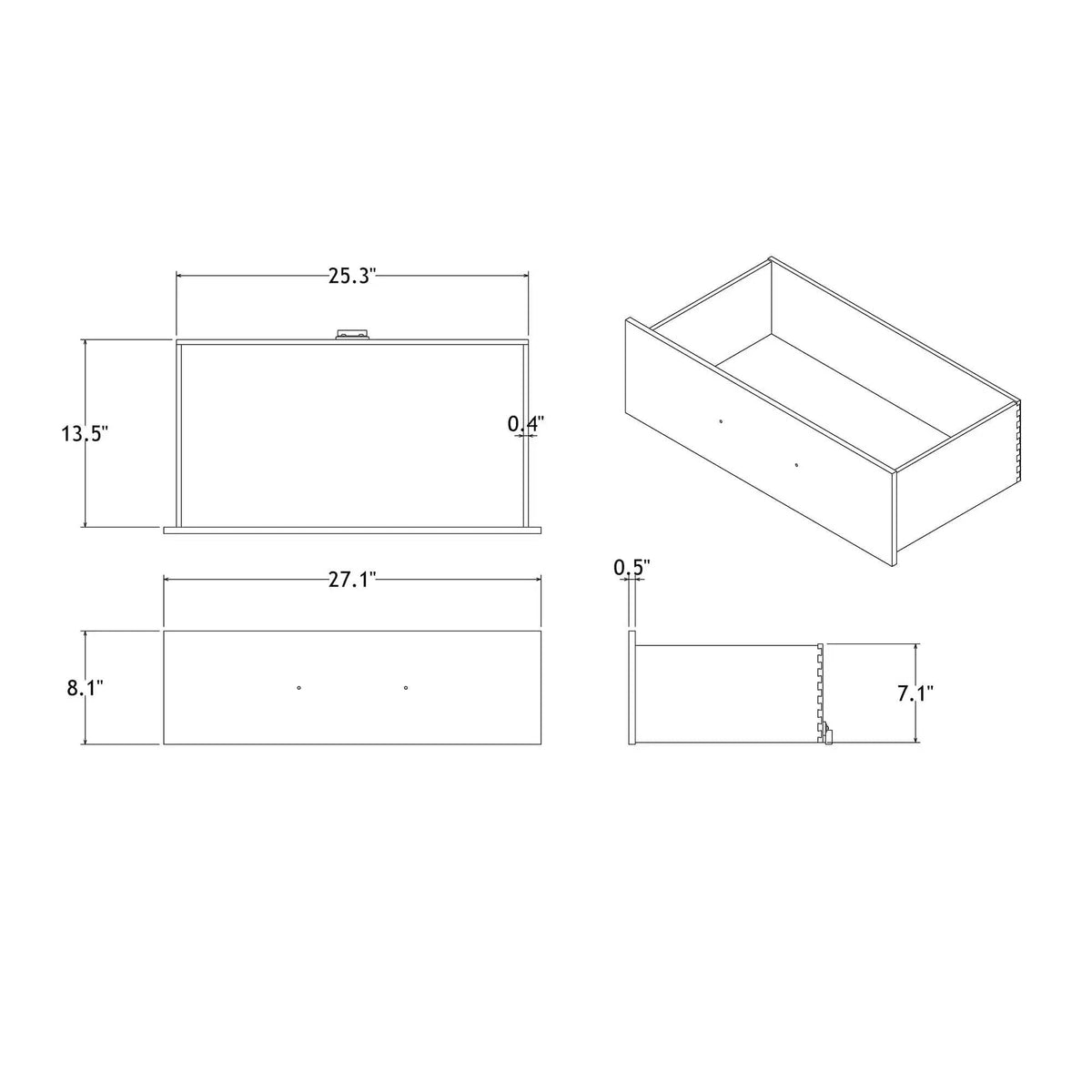Adelaide Dresser With Sleek Finish And Drawer Pulls | 60 x 16.5 x 33.7 in | Solid Wood | Bedroom