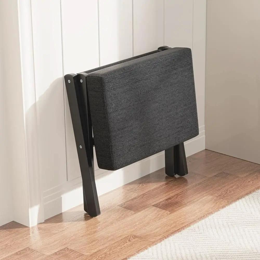 Foldable Foot Stool Black For Contemporary Living Room from PriceLows™