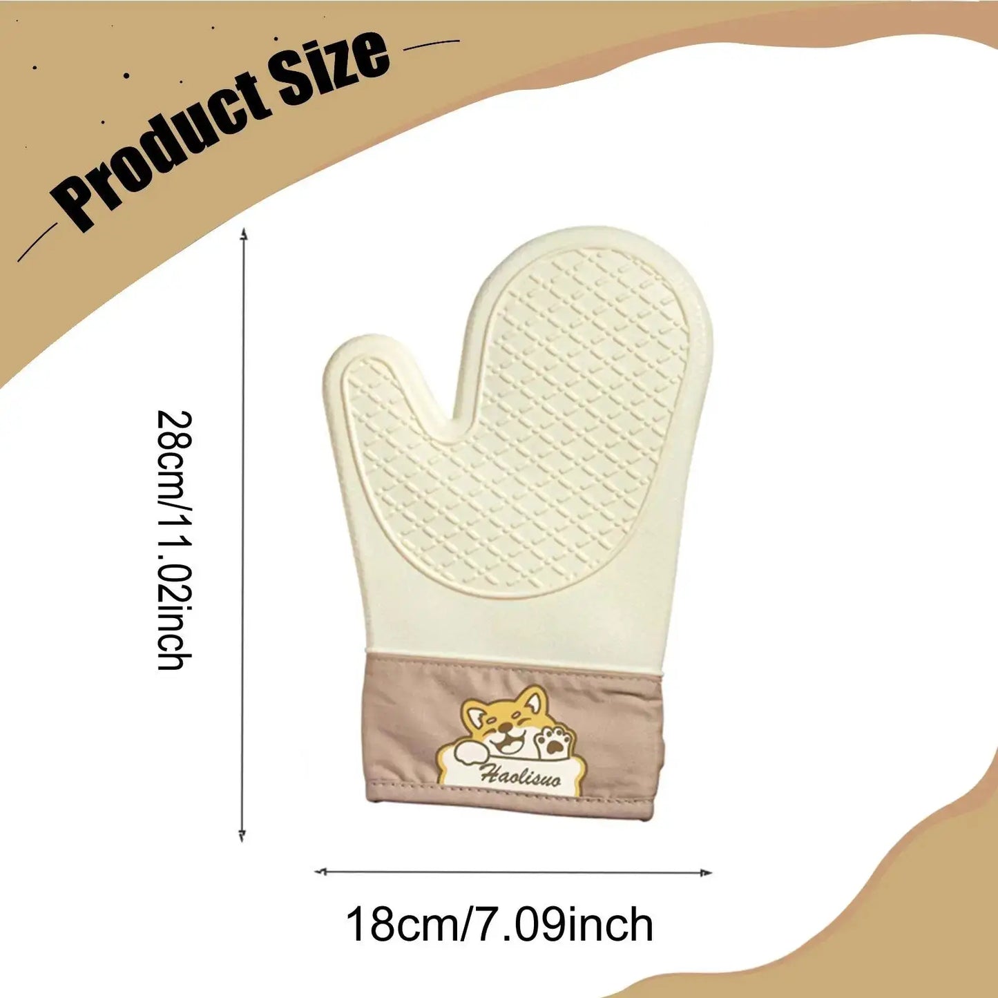 Silicone Oven Mitts | Heat Resistant Thickened | Non Slip | One Size