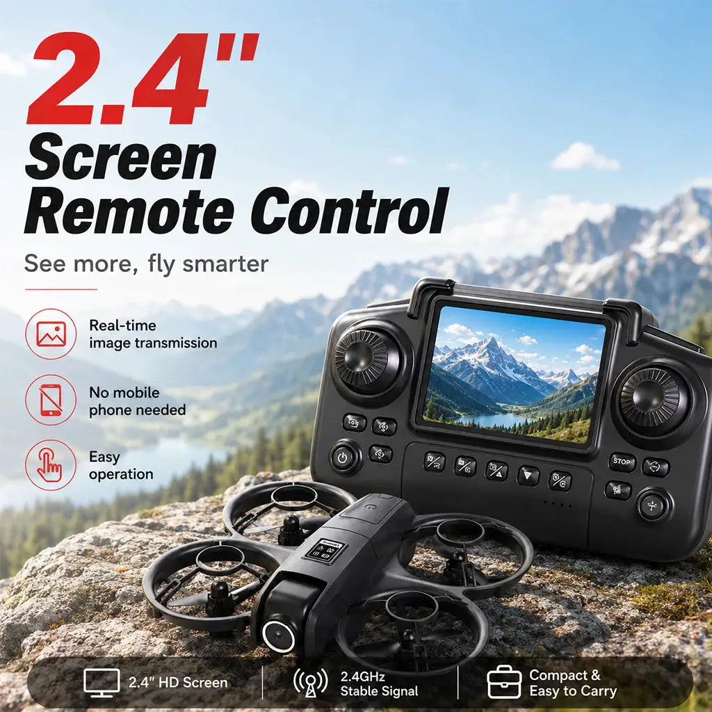 Mini RC Quadcopter | Dual Camera | Optical Flow Hover | 2 Batteries