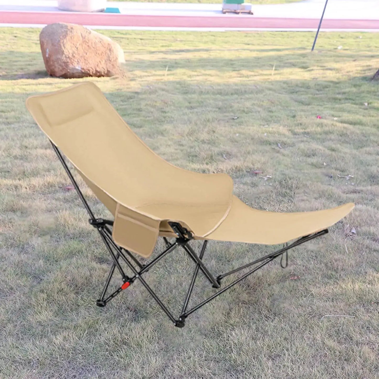 Outdoor Camping Folding Chair 4 Gear Adjustable Chair with Foot Support for Camping Fishing Travel Beach Outdoor Traveling Relax from PriceLows™