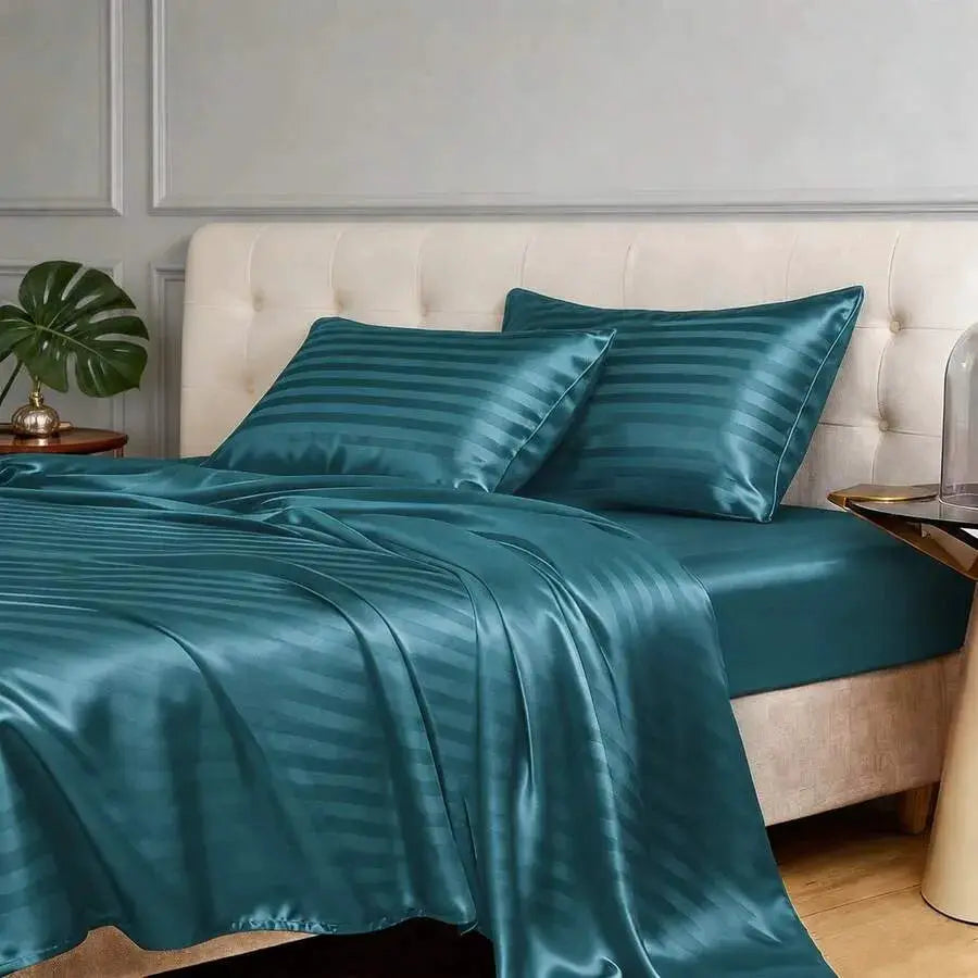 Satin Sheet Set | Cool Touch Microfiber | 4 Piece Bedding | Queen King Twin