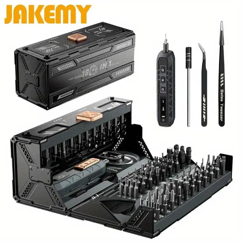 JAKEMY 180-in-1 Magnetic Precision Screwdriver Set, Electric Drill Bit Kit for iPhone Laptop Watch Glasses Repair from PriceLows™