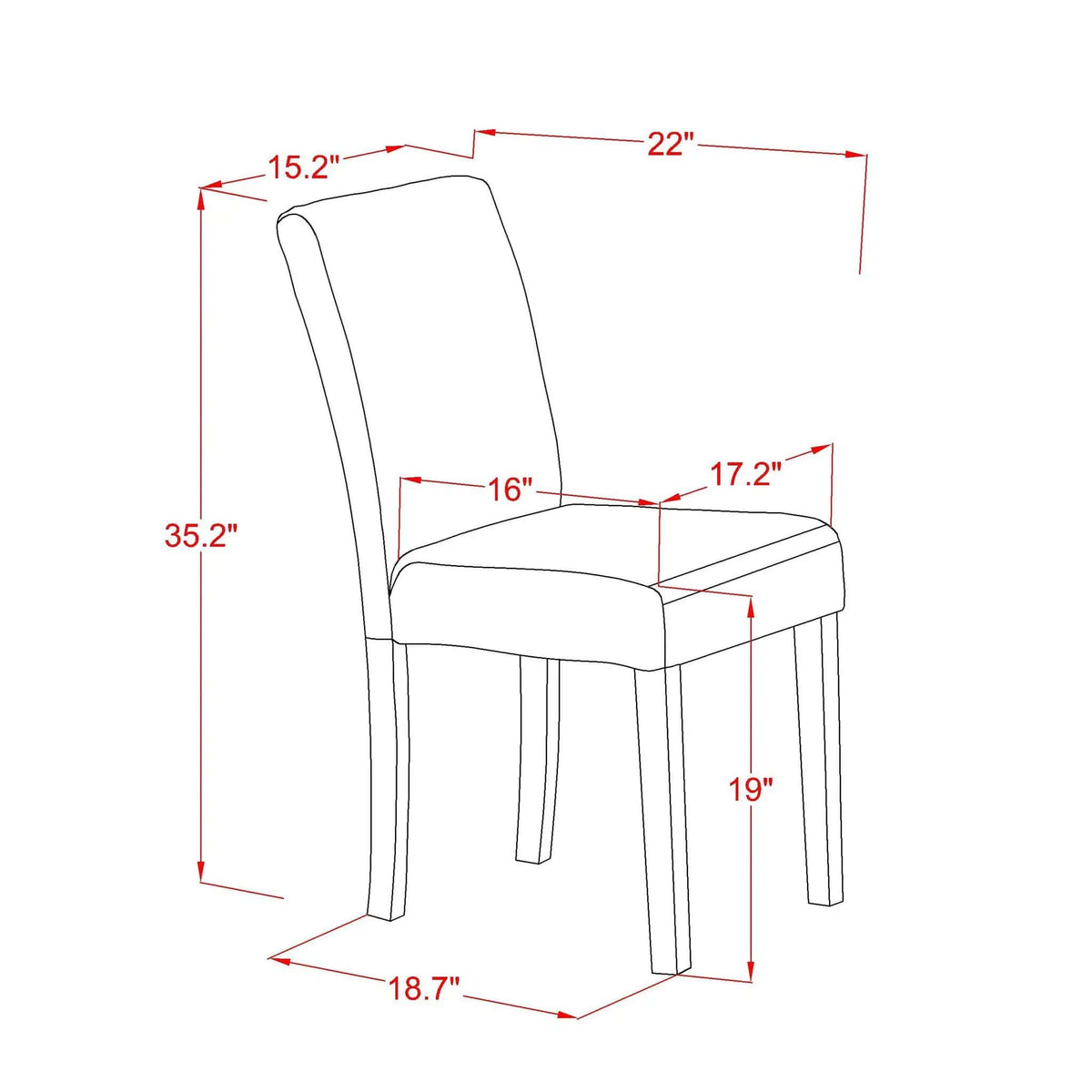 EAST WEST FURNITURE CNAB5-N8-05 5-Pc Modern Dining Table Set- 4 Dining Chairs and | 5-Piece Set | Walnut & Linen | Grey Linen Fabric Seat and High Chair Back (Antique Walnut Finish)