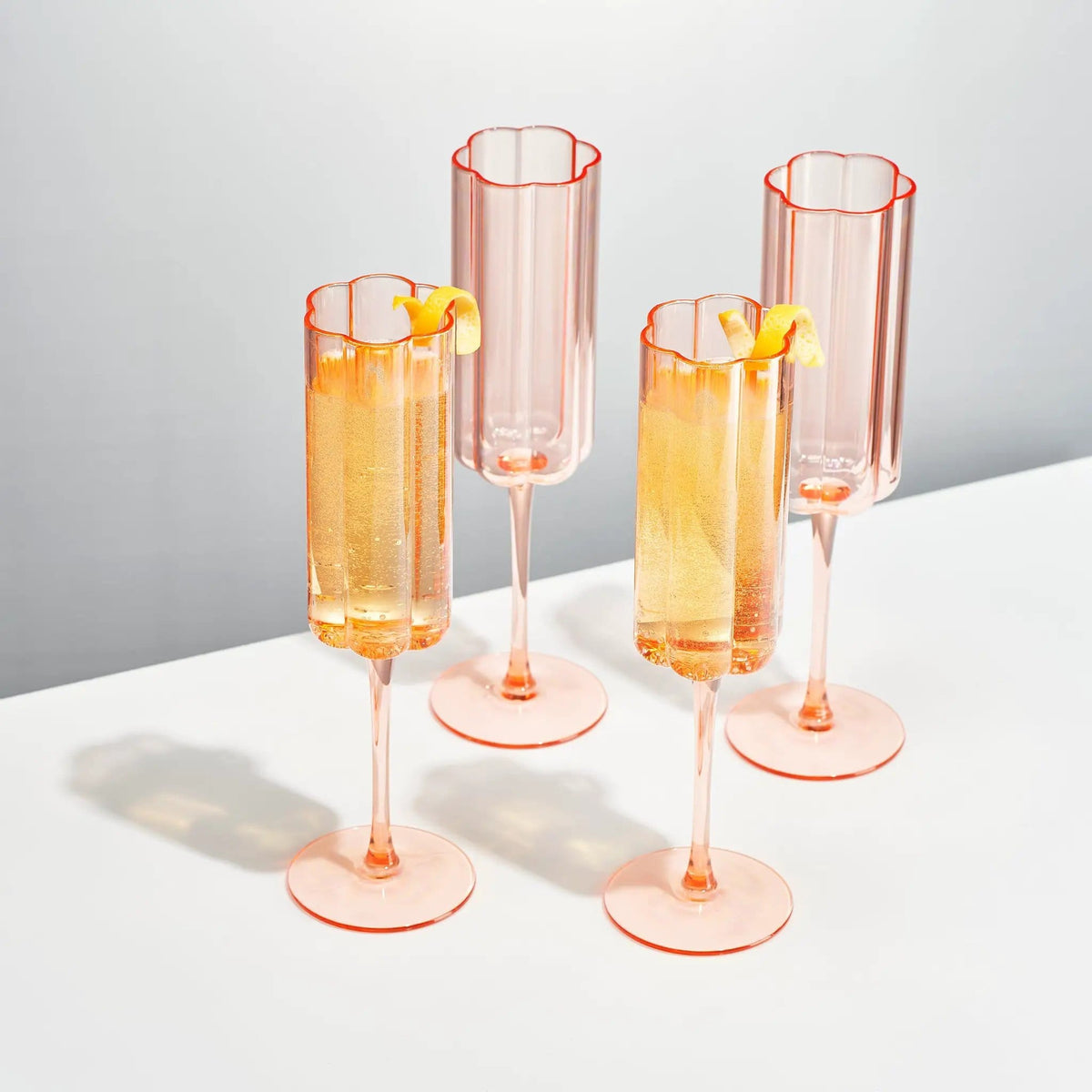 Tide Champagne Flute Glassware | 6.5 oz | Set of 4 | Entertaining