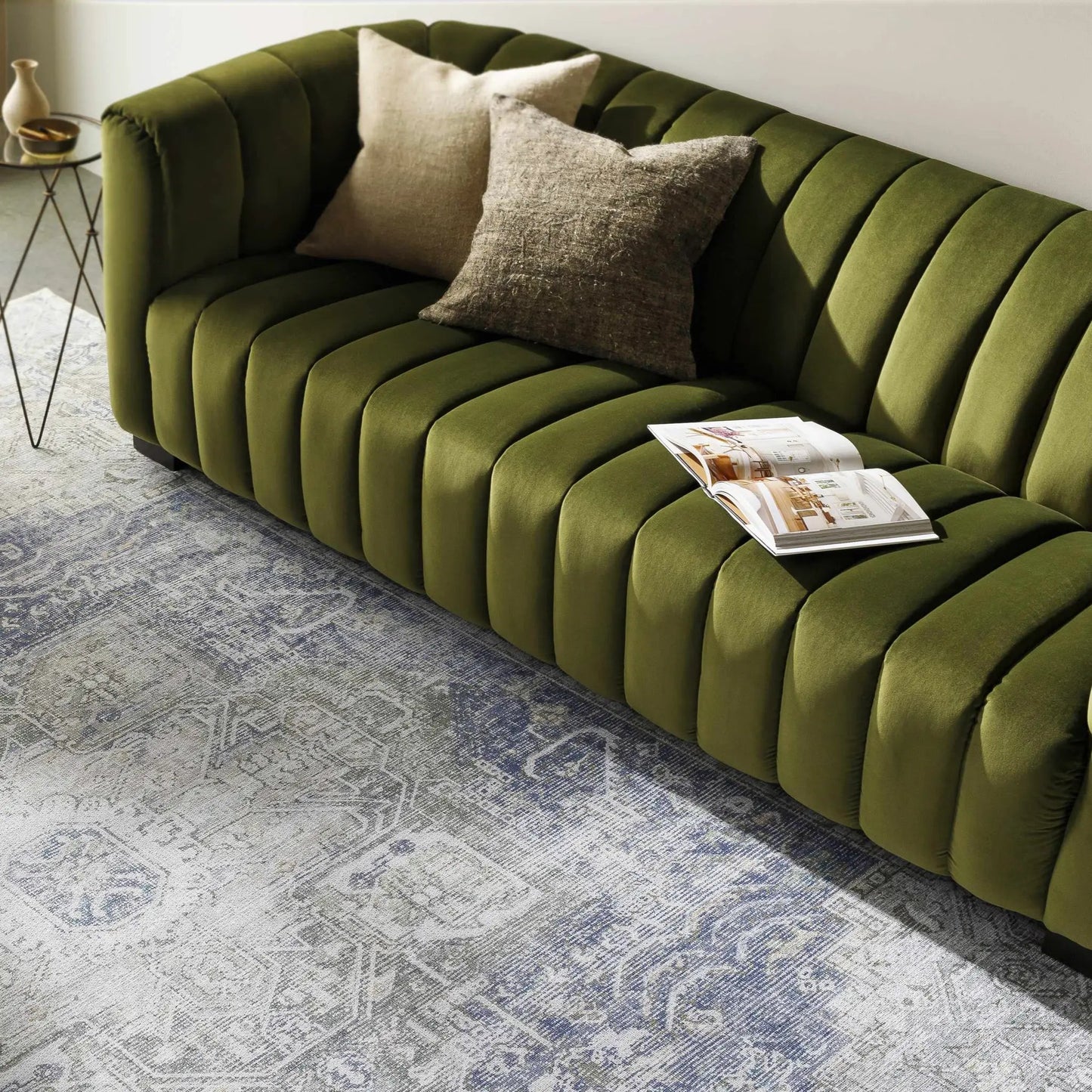 Rosman Olive Washable Area Rug from PriceLows™