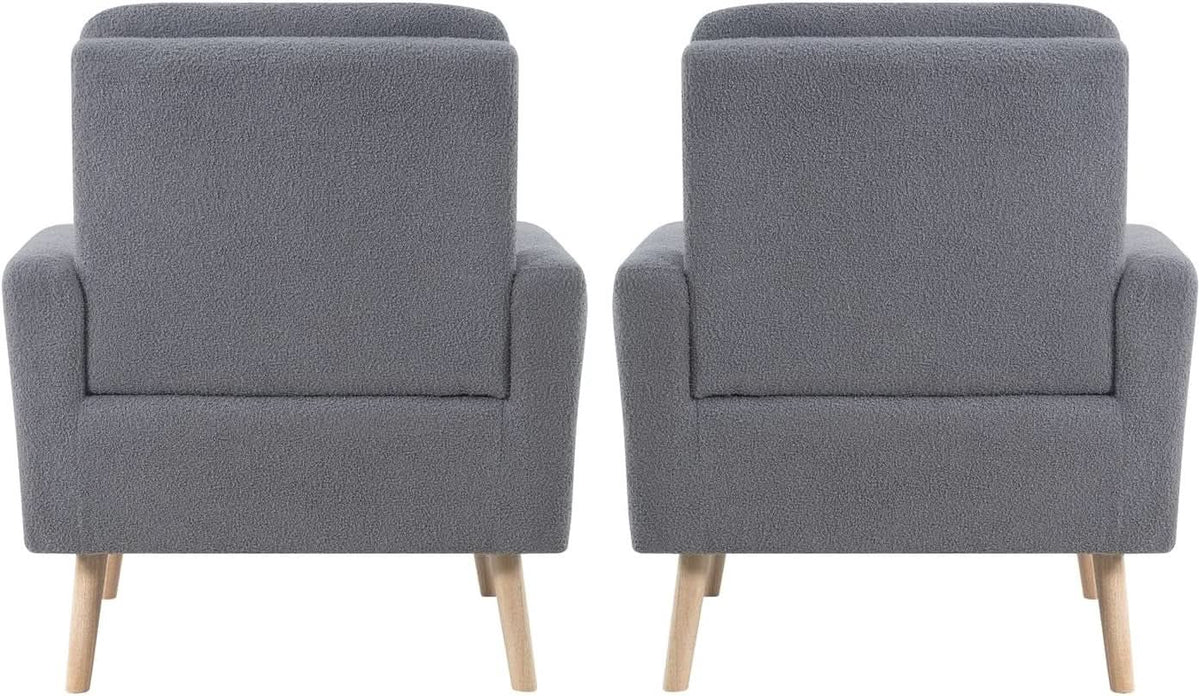 Gray Mid Century Modern Plush Upholstered Armchair from PriceLows™
