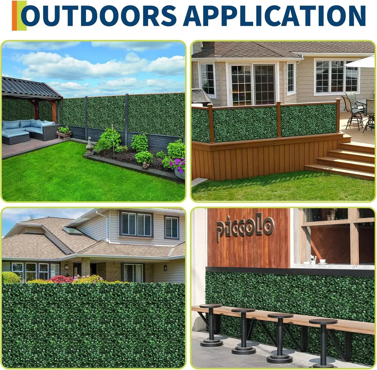 12Pcs Artificial Grass Wall Panels 20"x20",Hedge Fence Screen,Fake Greenery Backdrop for Indoor Outdoor Garden Fence Backyard from PriceLows™