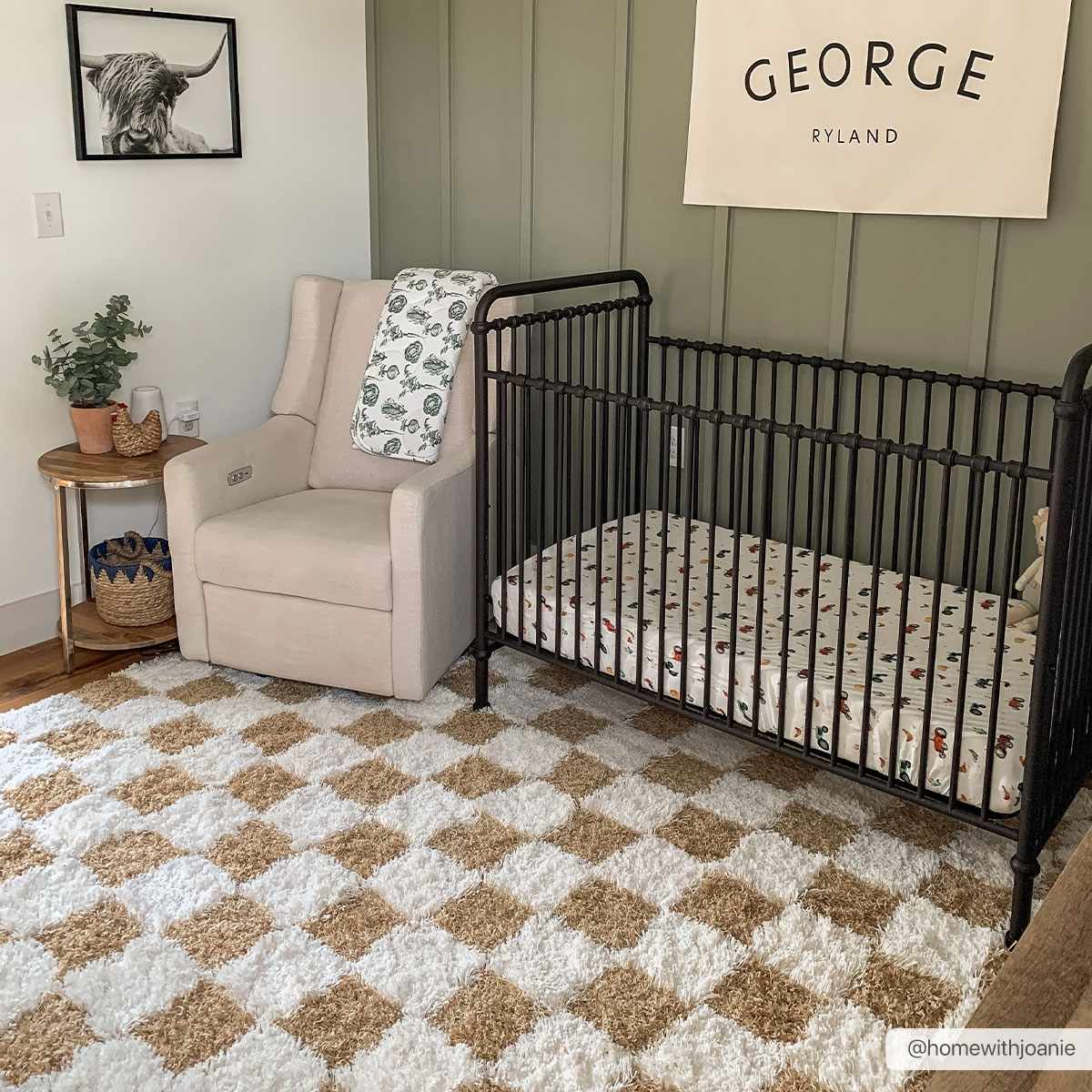 Atira Mustard Checkered Area Rug from PriceLows™