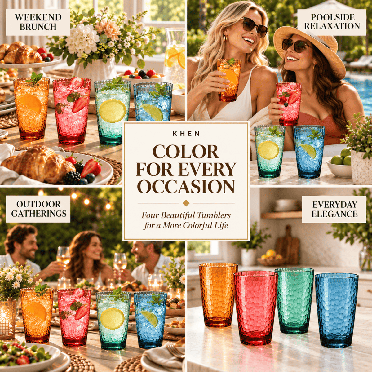 Eze Acrylic Highball Glassware | 19 oz | Set of 4 | Acrylic