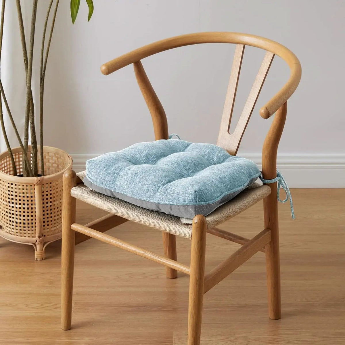 Baby Blue Memory Foam Dining Chair Cushions Set Of 4 15.5x15.5x4 from PriceLows™