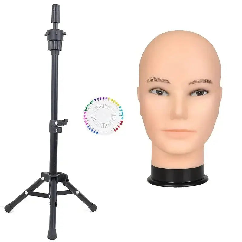 Bald Mannequin Head | With Black Tripod | PriceLows™