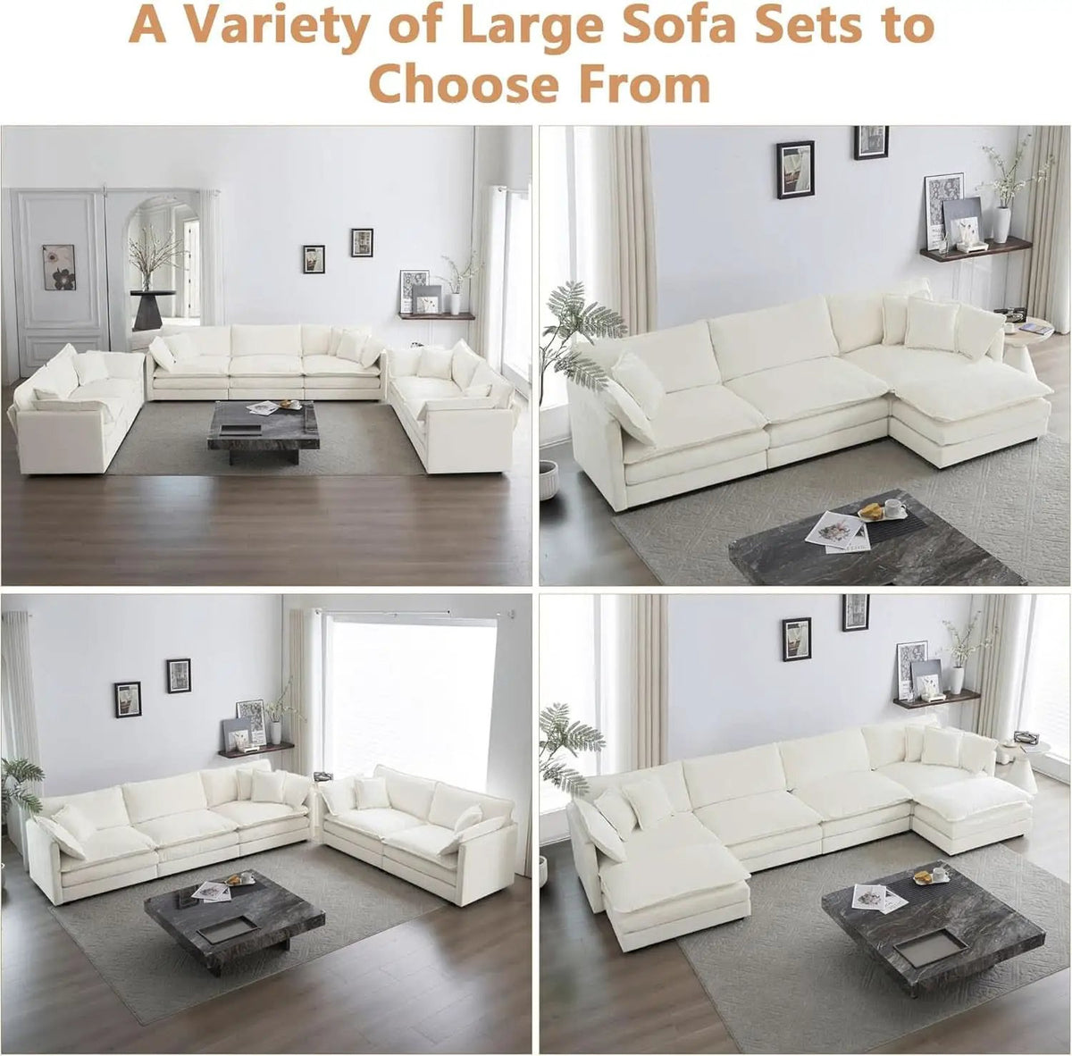 Beige 2 Piece Loveseat Armchair Set Chenille Upholstery from PriceLows™