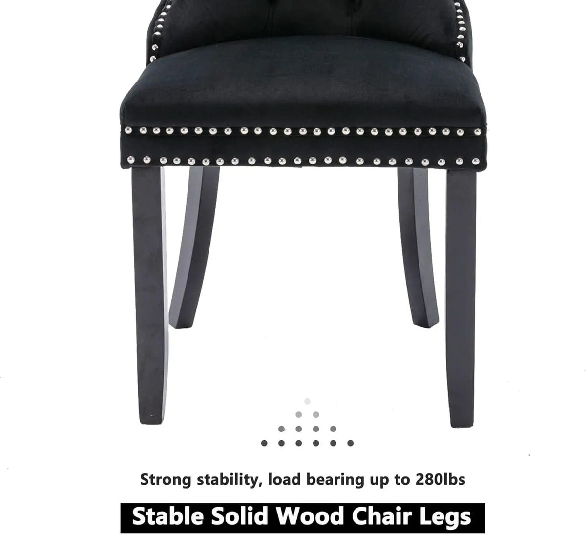 Black Velvet Tufted Dining Chairs With Nailhead Trim from PriceLows™