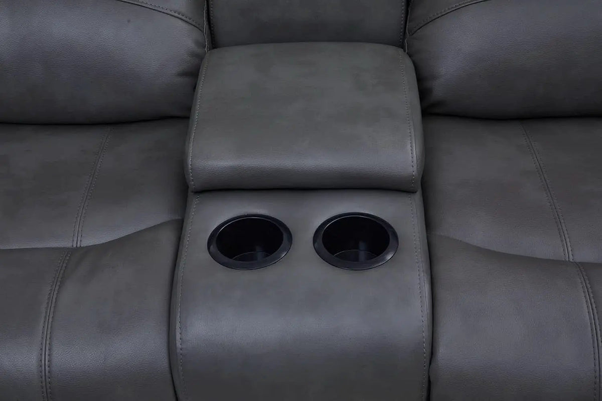 Bonded Leather Sectional Sofa Grey Power Reclining from PriceLows™