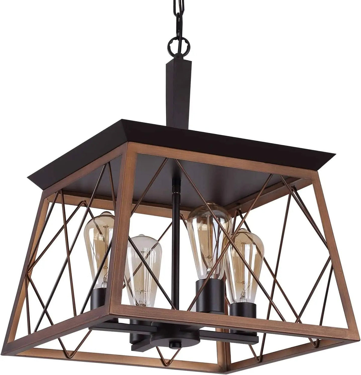 Bronze 4 Light Farmhouse Rustic Chandelier For Dining Room from PriceLows™
