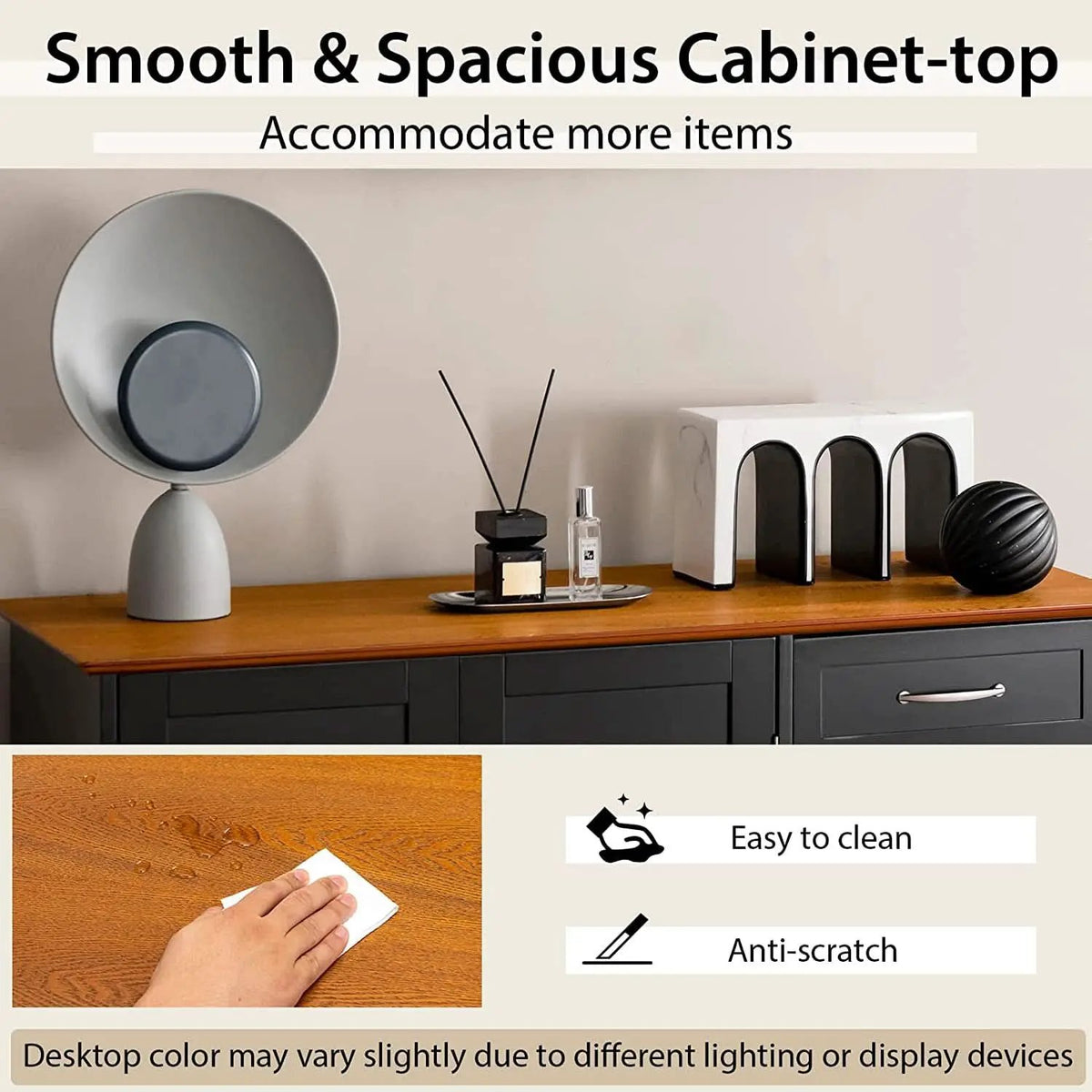 Buffet Credenza Console Table With Drawers In Oak Finish from PriceLows™