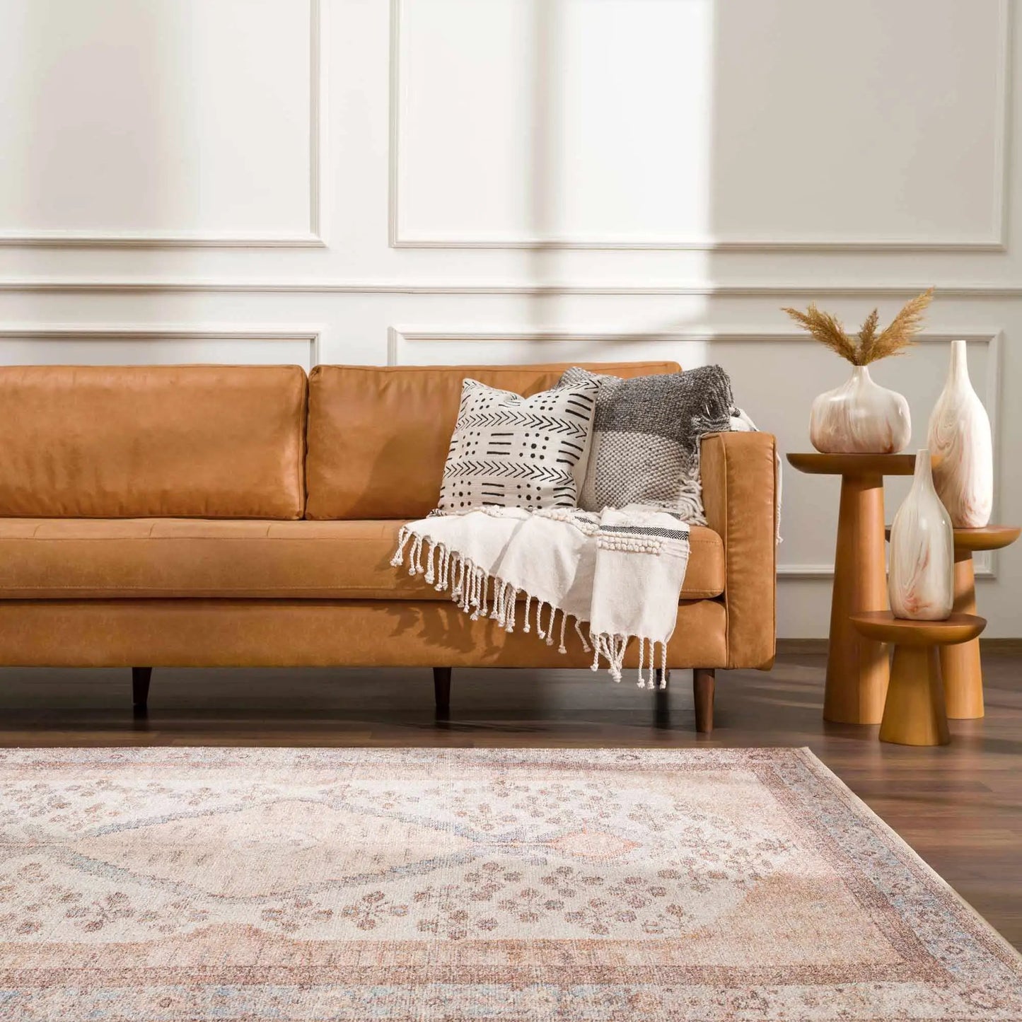 Analu Peach Washable Area Rug from PriceLows™