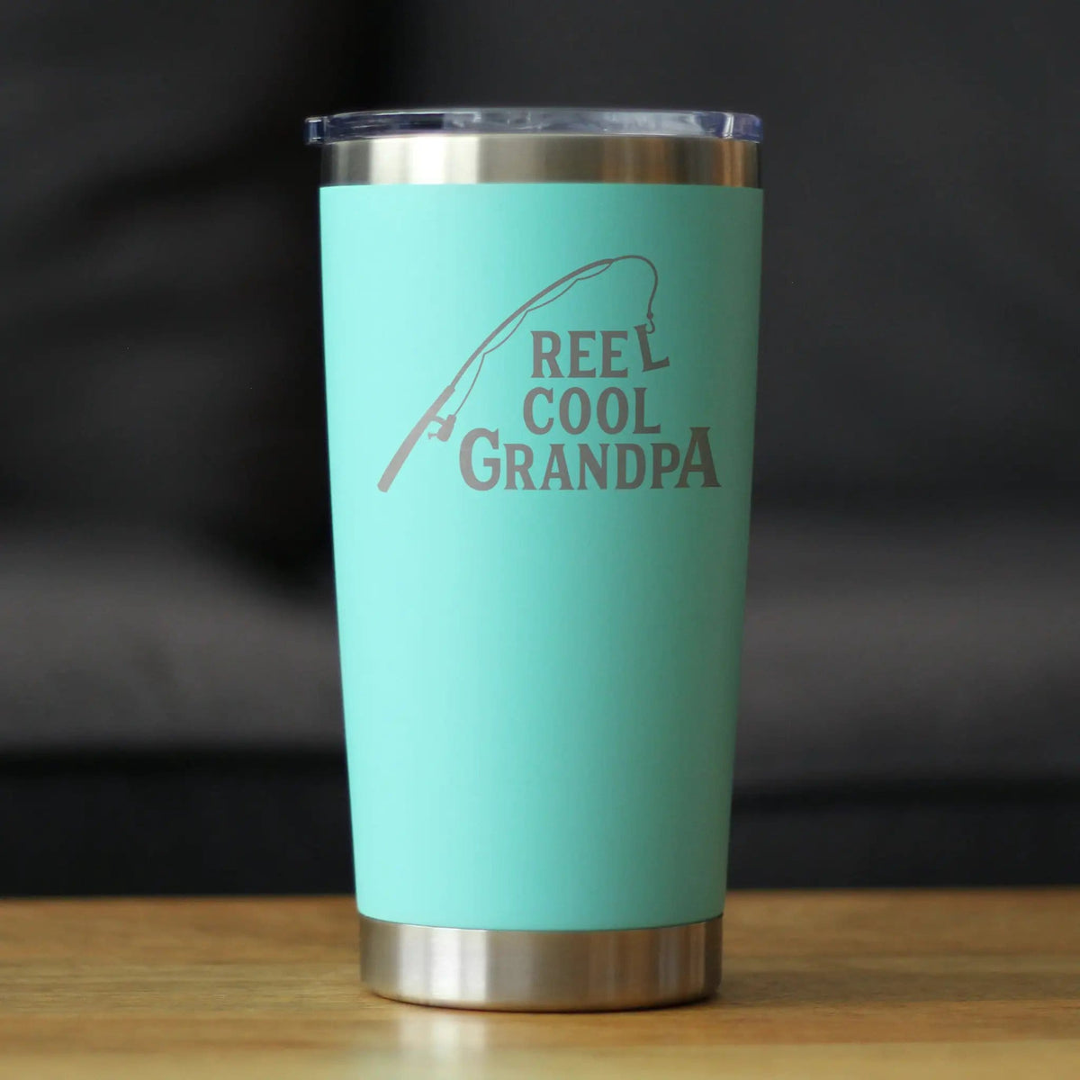 Insulated Coffee Tumbler | 20 oz Stainless Steel | Sliding Lid | Reel Cool Grandpa
