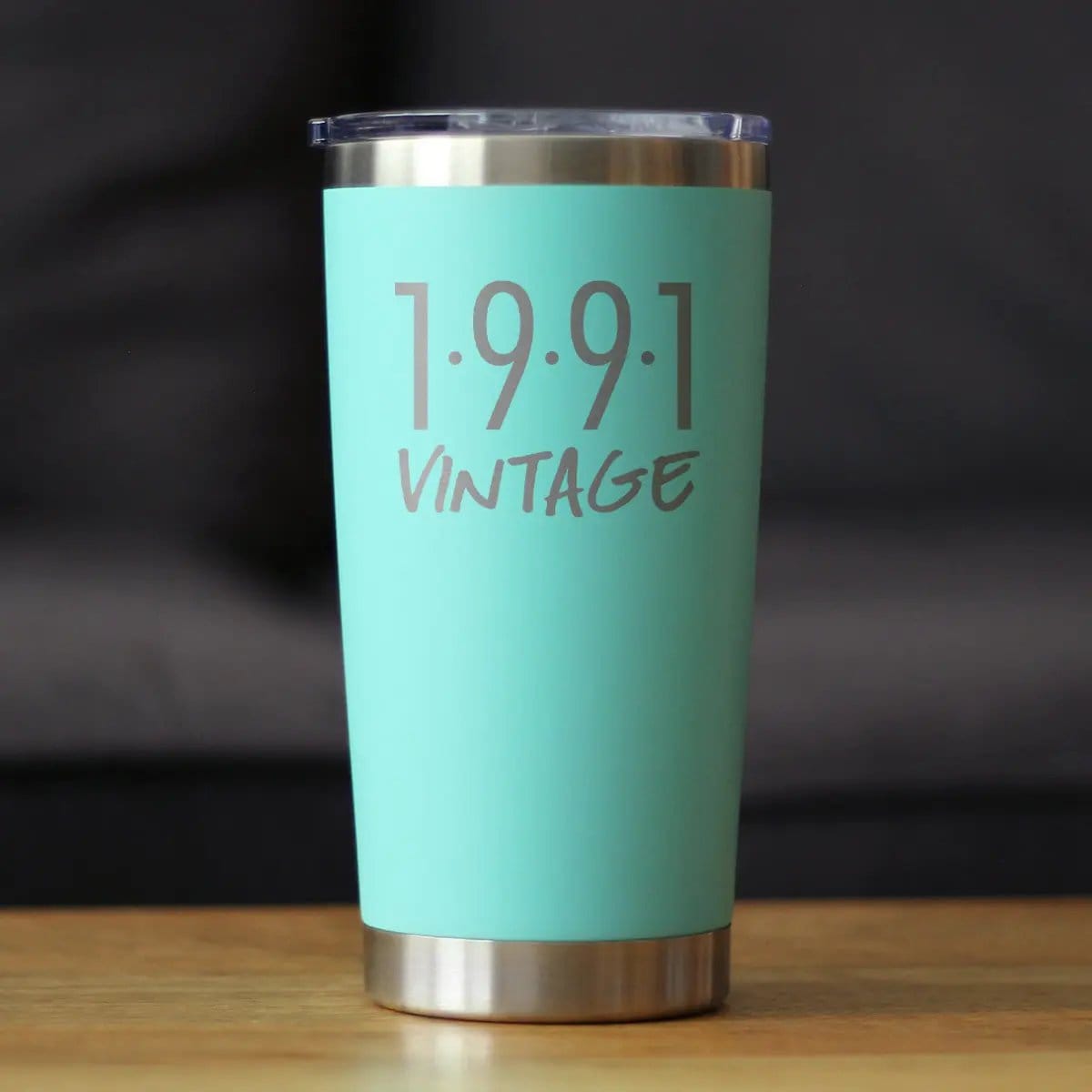 Insulated Coffee Tumbler | 20 oz Stainless Steel | Sliding Lid | Vintage 1991