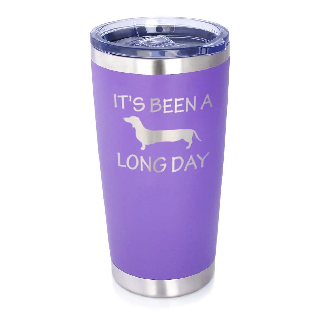 Etched Stemless Wine Glass | 17 oz | Dishwasher Safe | It's Been a Long Day - Cute Dachshund Engraved