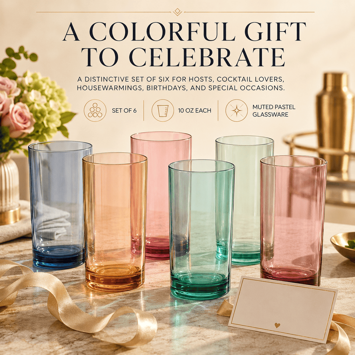 Eze Acrylic Highball Glassware | 16 oz | Set of 8 | Acrylic