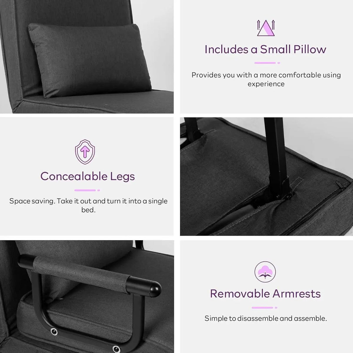 Comfy Convertible Sleep Chair Bed with Adjustable Backrest from PriceLows™