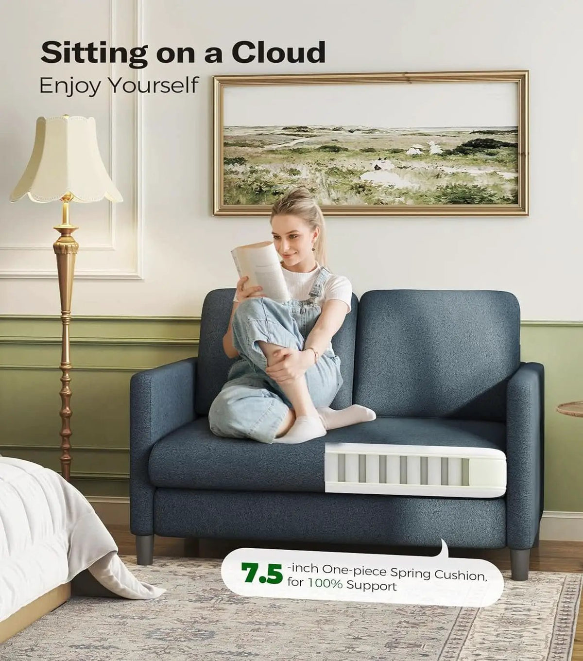 Comfy Teddy Loveseat Sofa Perfect For Small Spaces from PriceLows™
