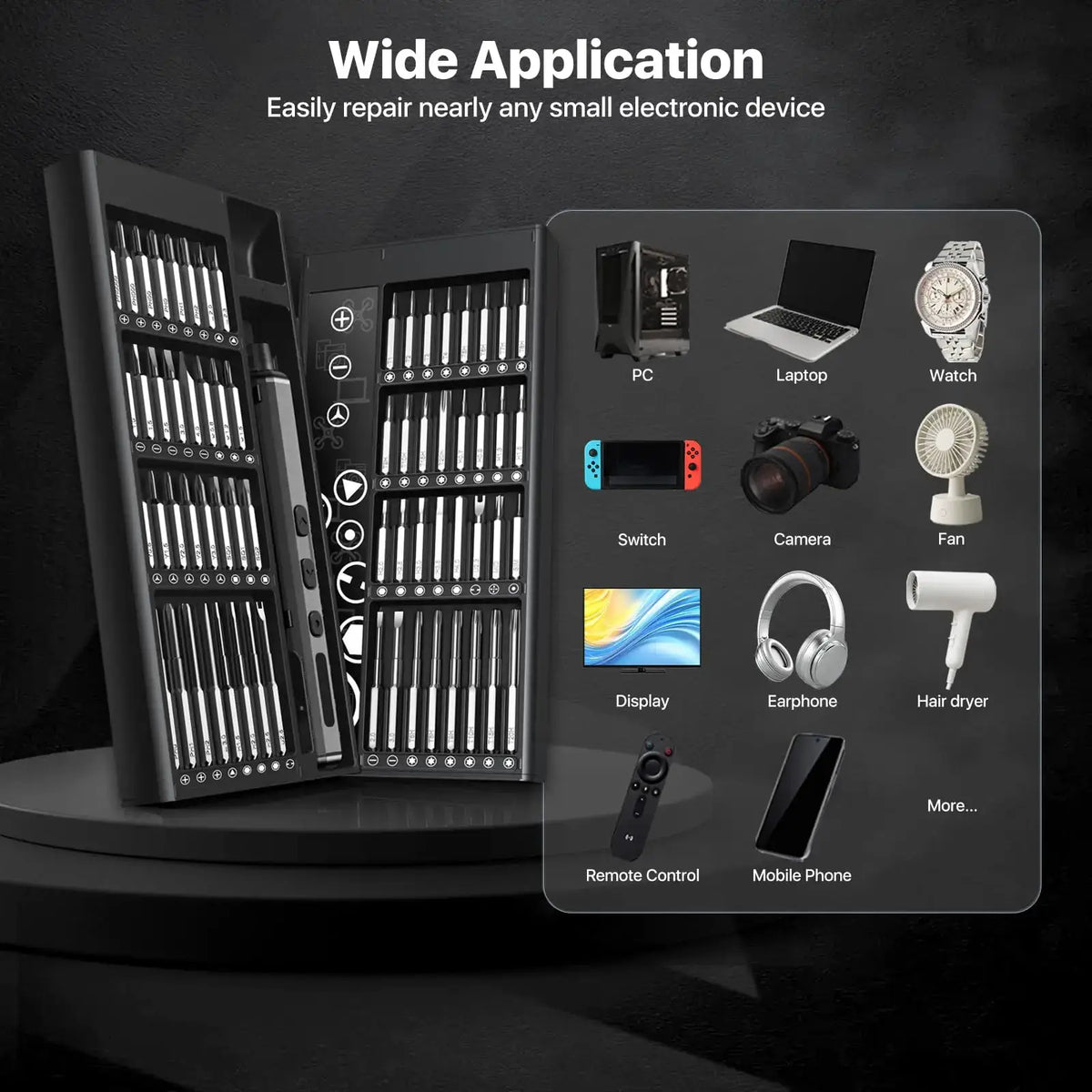 68 in 1 Mini Electric Screwdriver Set with 64 Magnetic Bits 5 Torque Settings Cordless Precision Screwdriver Kit Power Tool Set from PriceLows™