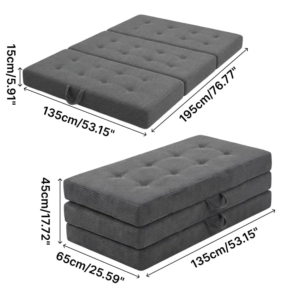 Corduroy Sofa Bed | Single 3-Position Foldable | PriceLows™