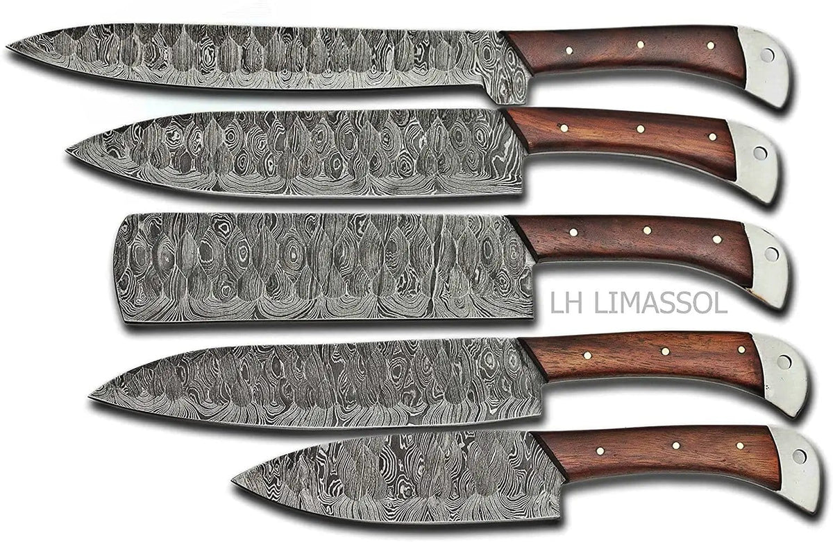 "Damascus Steel Knife Sets - Custom Handmade 9” to 13” Blades" | Damascus Steel | Kitchen Knives Set | Home