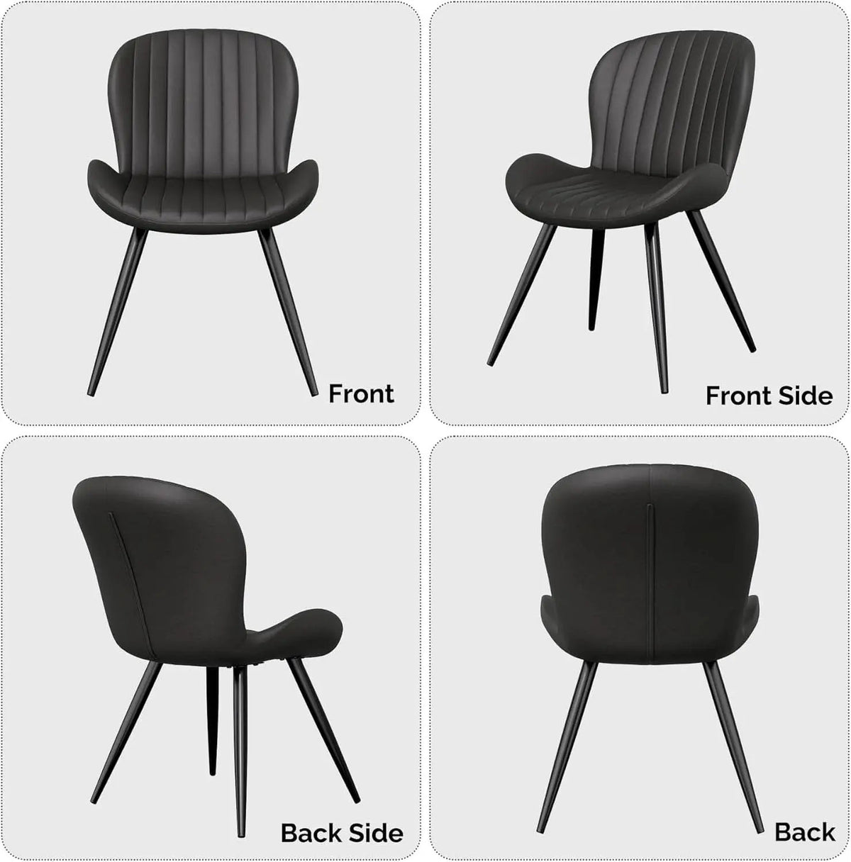 Dining Chairs Set Of 6 Modern Upholstered Black 19 Inch from PriceLows™