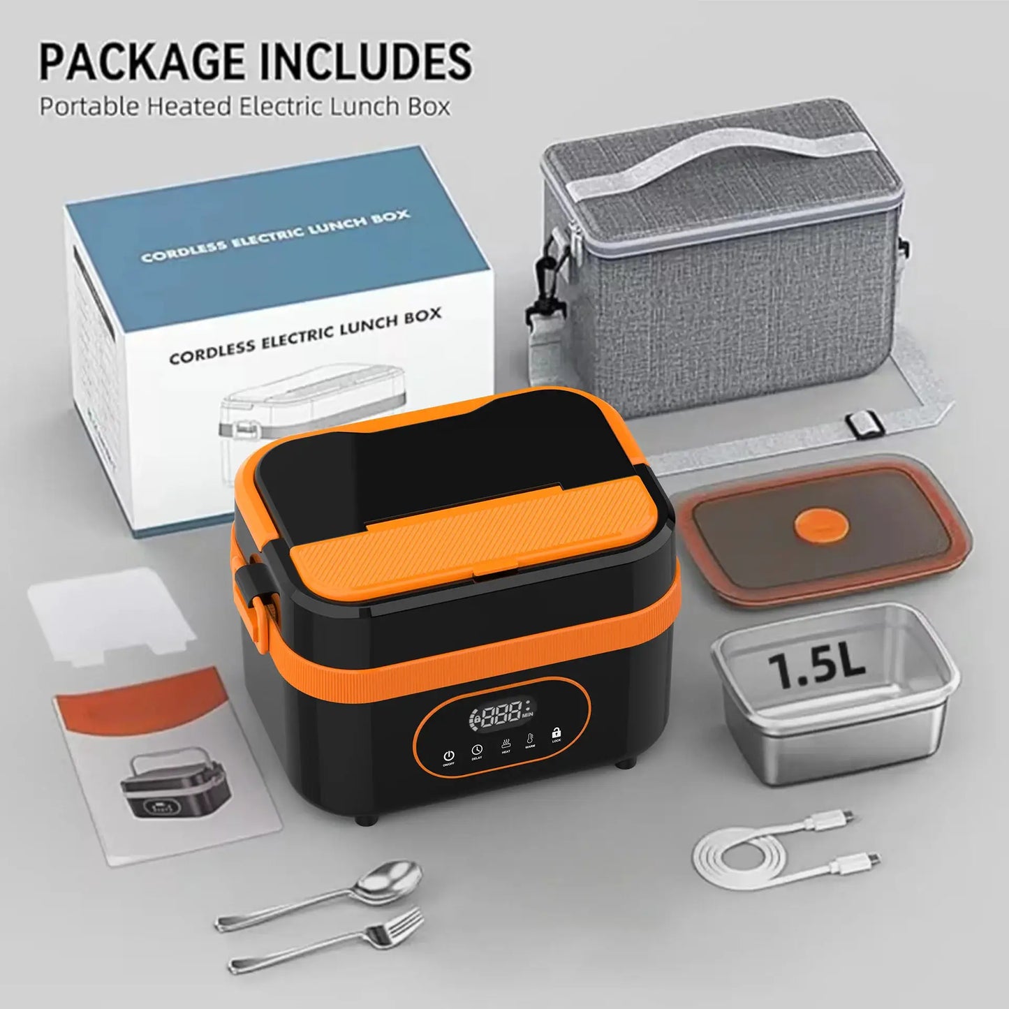 Electric Heated Lunch Box | 1.5L 18000mAh | PriceLows™