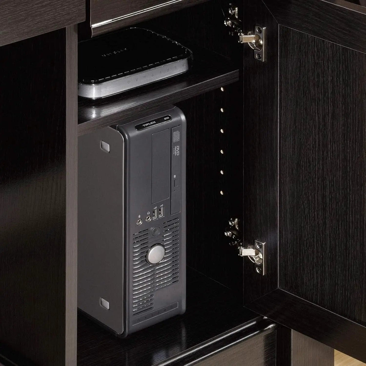 Elegant L-Shaped Desk with Spacious Surface in Wind Oak from PriceLows™