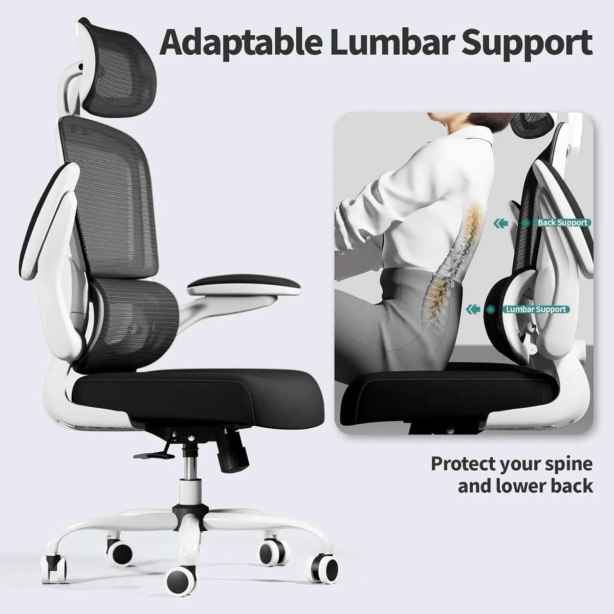 Ergonomic High Back Mesh Office Chair With Wheels Black from PriceLows™